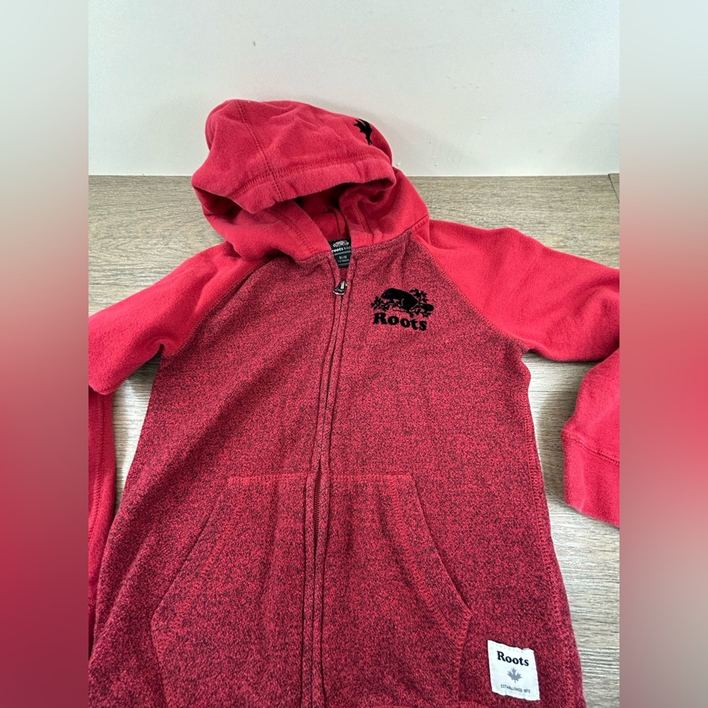 Roots Kids Two-Tone Red Hoodie